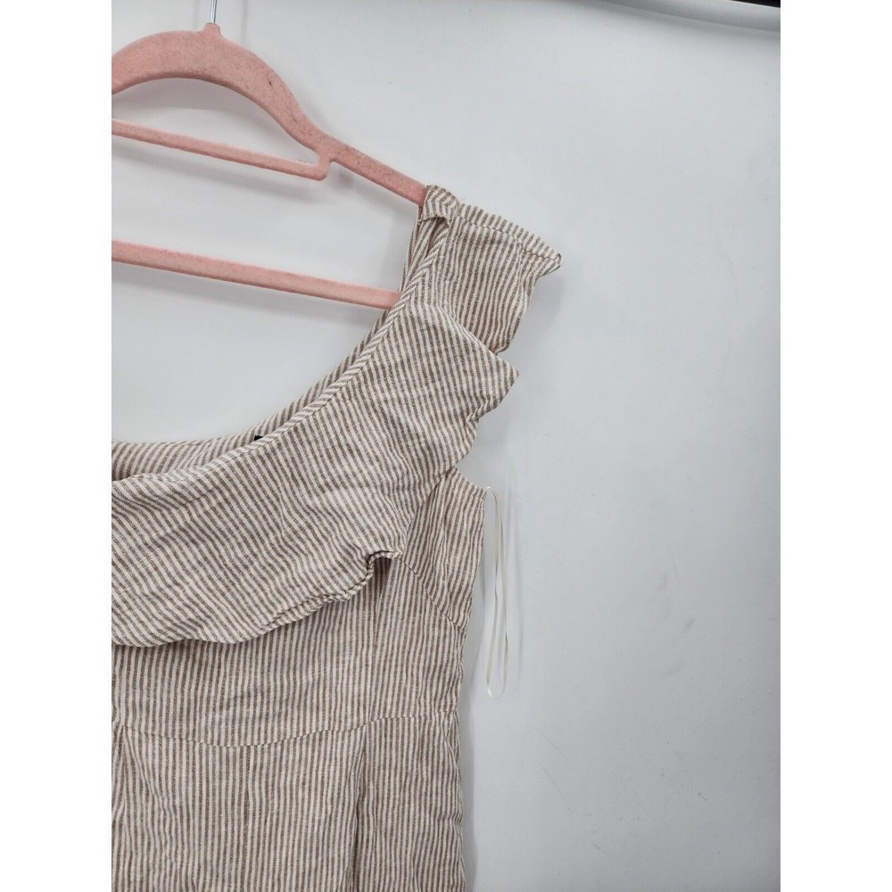 INTERMIX One-Shoulder Beige Ruffle Romper - Picture 4 of 11